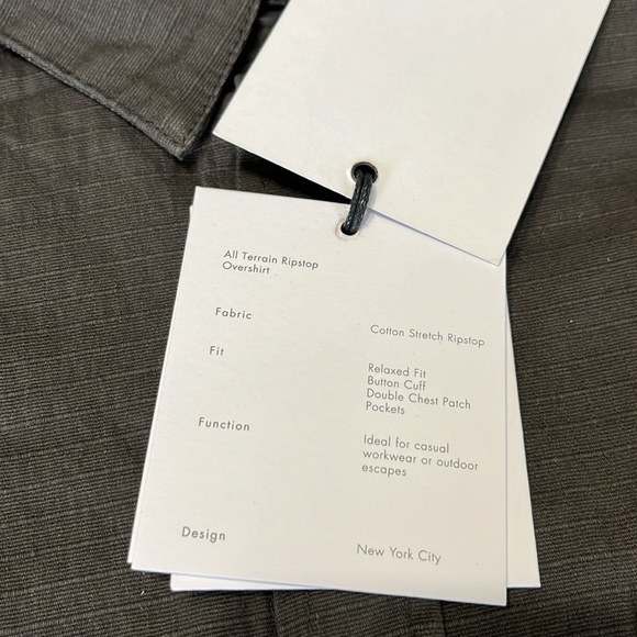 Onia All Terrain Cotton Stretch Ripstop Overshirt in Charcoal Size XL - Picture 8 of 11